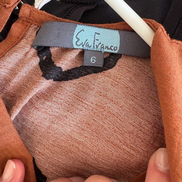 Anthropologie Eva Franco Faith Wide Leg Jumpsuit in Brown Dot Size 6 - Picture 12 of 12